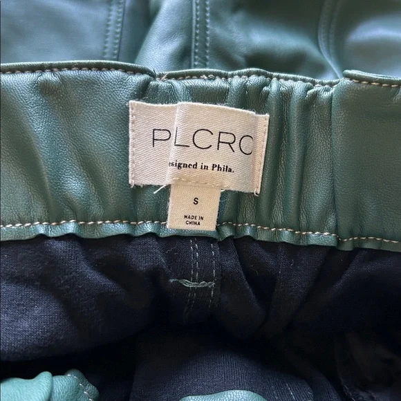 Anthropologie Pilcro Faux Leather Soft Parachute Pants Dark Green Sz S NEW - Picture 11 of 15